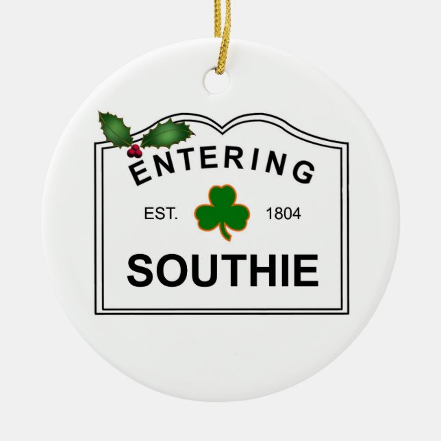 South Boston MA Ceramic Tree Decoration (Front)