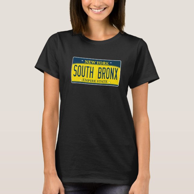 South Bronx New York Ny Neighbourhood License Plat T-Shirt (Front)