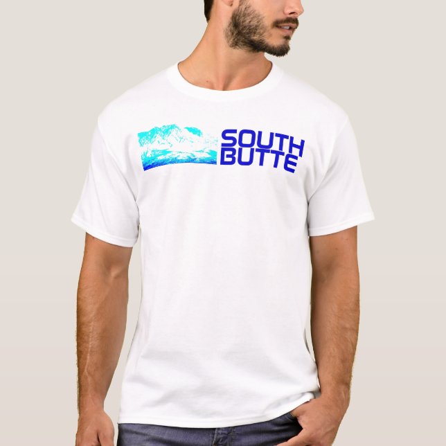 South Butte Original Blue Design T Shirt (Front)