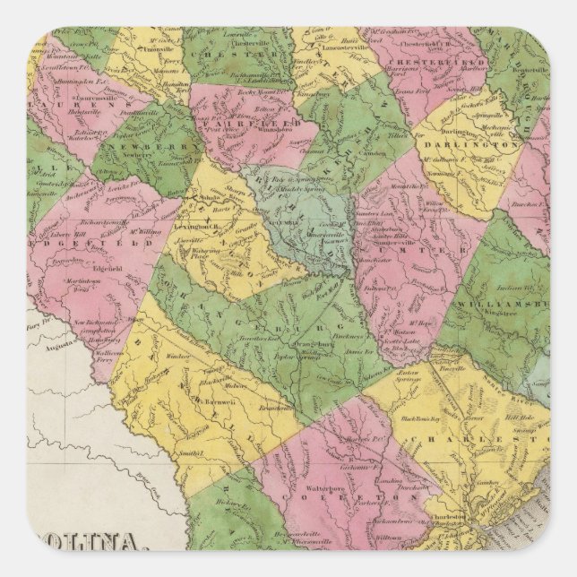 South Carolina 6 Square Sticker (Front)