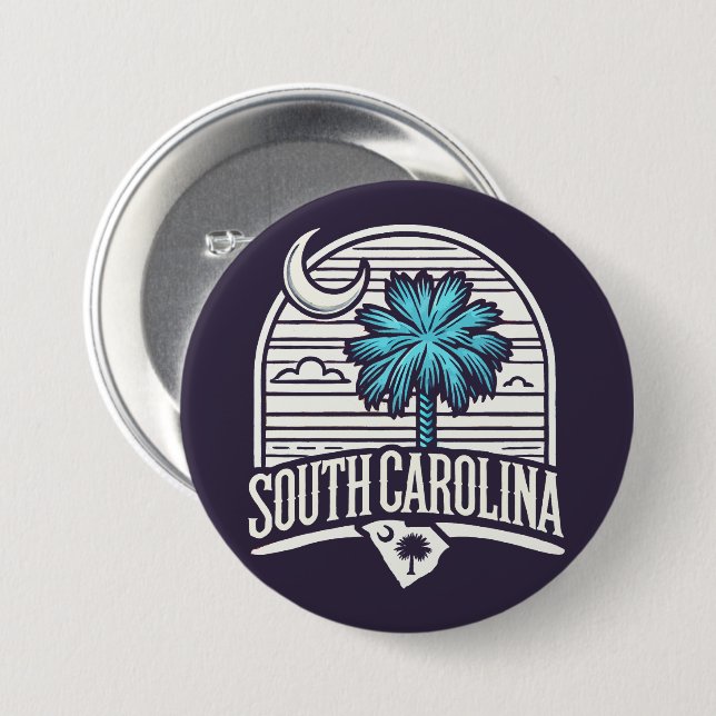 South Carolina 7.5 Cm Round Badge (Front & Back)
