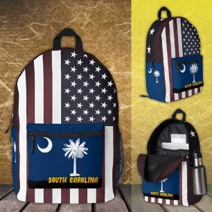 South Carolina / America bag, patriotic flag / USA Printed Backpack