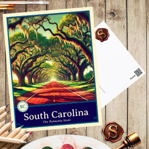 South Carolina   Anime Style Cel Shaded Postcard