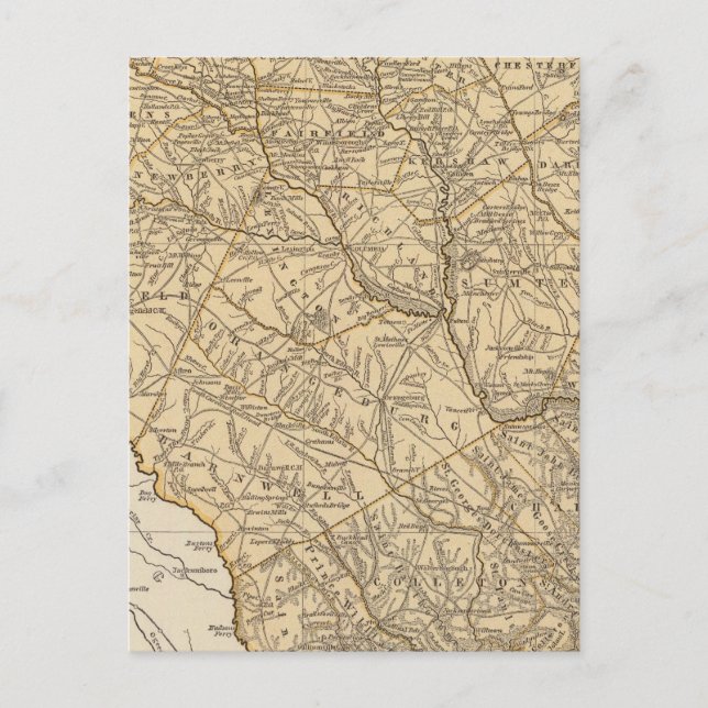 South Carolina Atlas Map Postcard (Front)