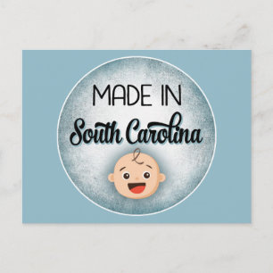 South Carolina Baby Funny Blue New Boy Postcard