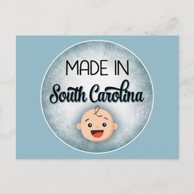 South Carolina Baby Funny Blue New Boy Postcard (Front)