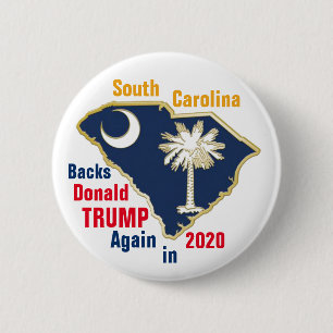South Carolina backs Donald Trump 6 Cm Round Badge
