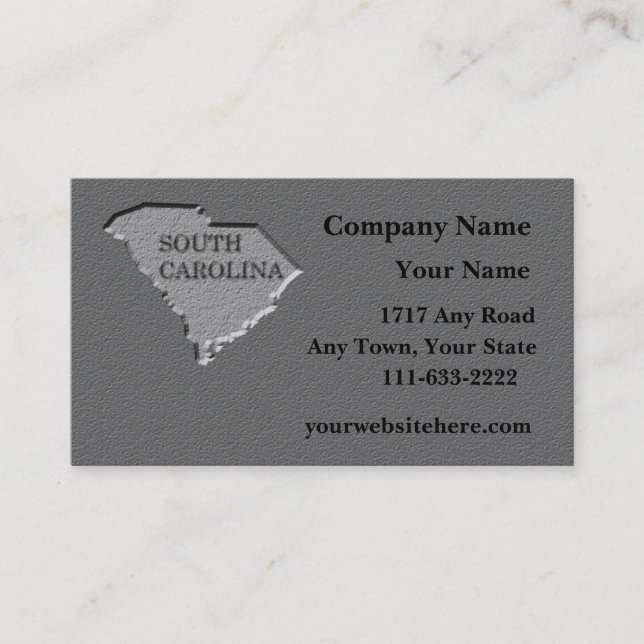 South Carolina  Business card  carved stone look (Front)
