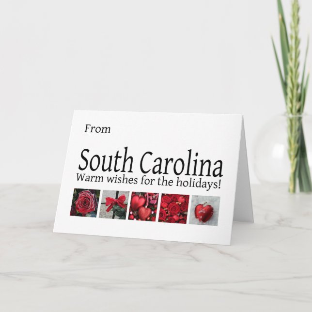 South Carolina  Christmas Card, state specific Holiday Card (Front)