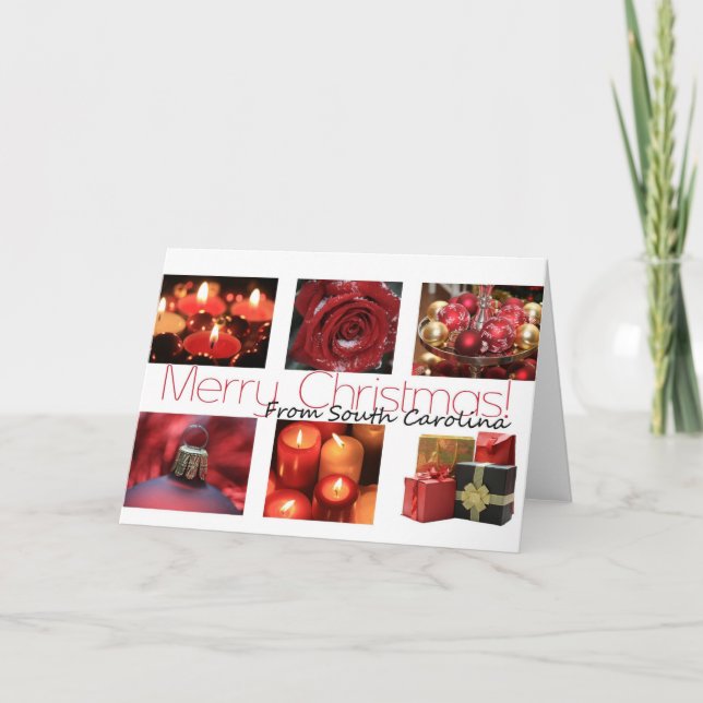 South Carolina  Christmas Card, state specific Holiday Card (Front)