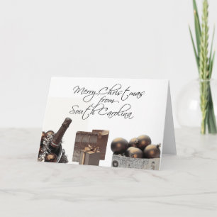 South Carolina Christmas Card with ornaments