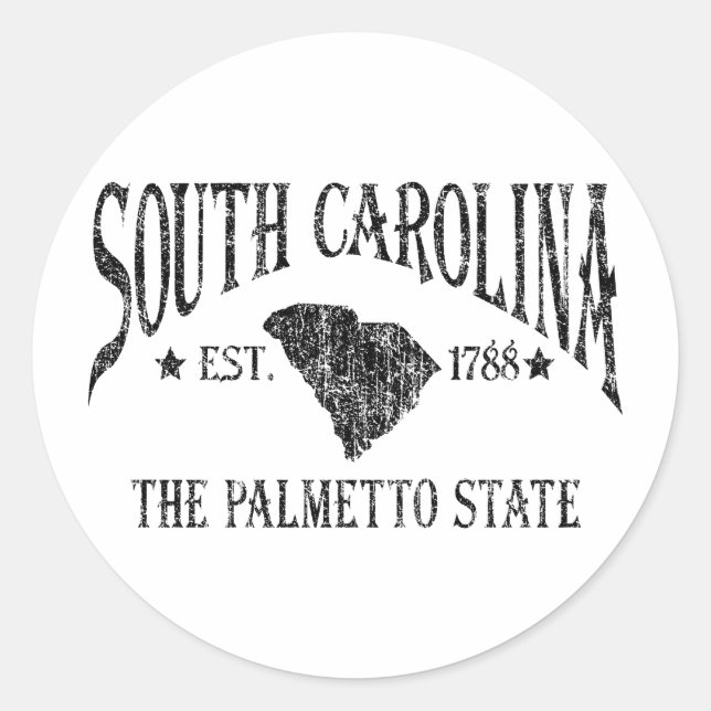 South Carolina Classic Round Sticker (Front)