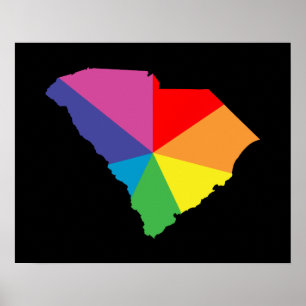 south carolina colour burst poster