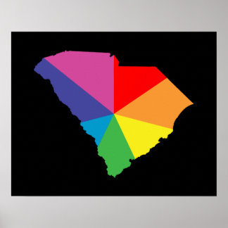 south carolina colour burst poster
