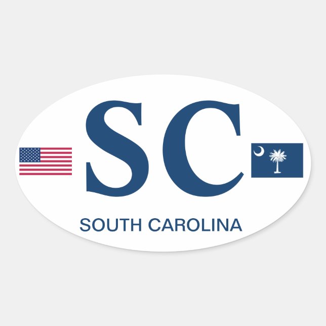 South Carolina* Euro-style Oval Sticker (Front)