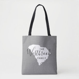 South Carolina Family Monogram State Tote Bag