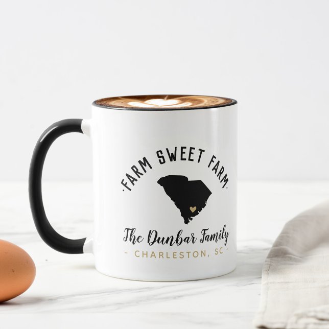 South Carolina Farm Sweet Farm Family Monogram Mug (Creator Uploaded)