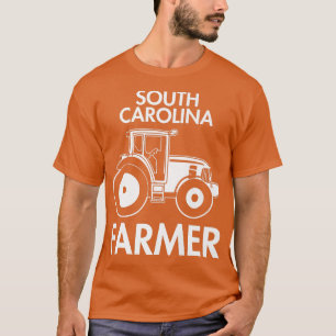 South Carolina Farmer Vintage Men Tractor Farm Lo T-Shirt