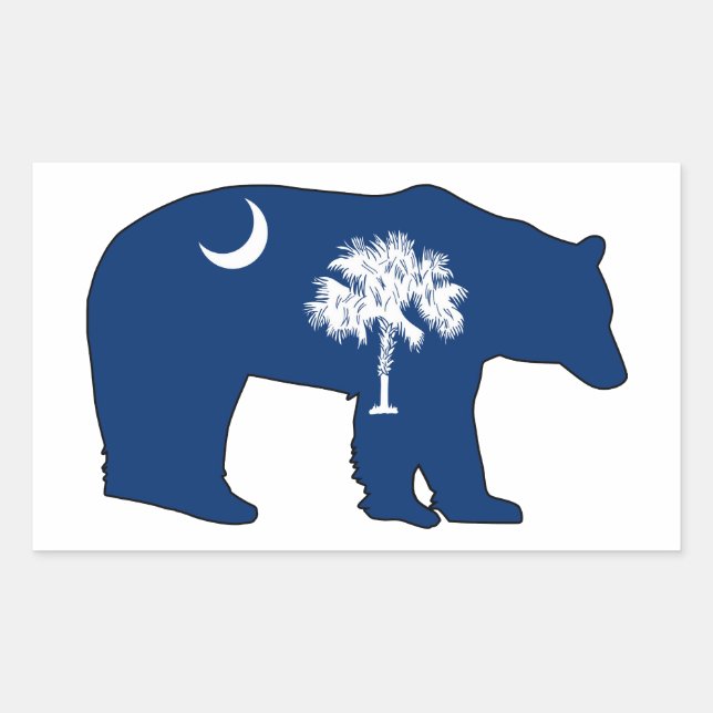 South Carolina Flag Bear Rectangular Sticker (Front)