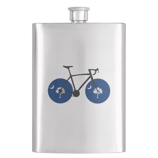 South Carolina Flag Bicycle Hip Flask (Front)