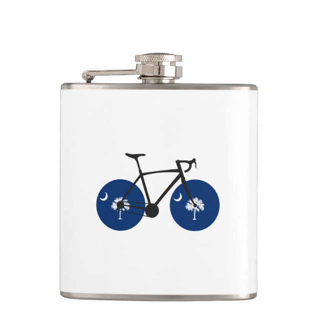 South Carolina Flag Bicycle Hip Flask (Front)