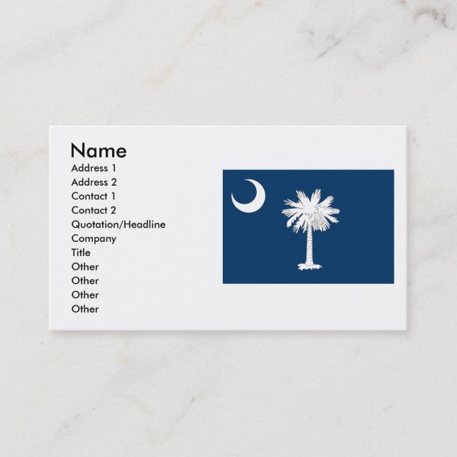 South Carolina Flag Business Card (Front)
