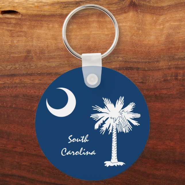 South Carolina Flag & Carolina State USA / sports Key Ring (Front)