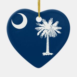 South Carolina Flag Ceramic Tree Decoration