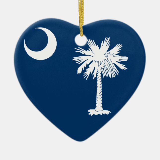 South Carolina Flag Ceramic Tree Decoration (Front)