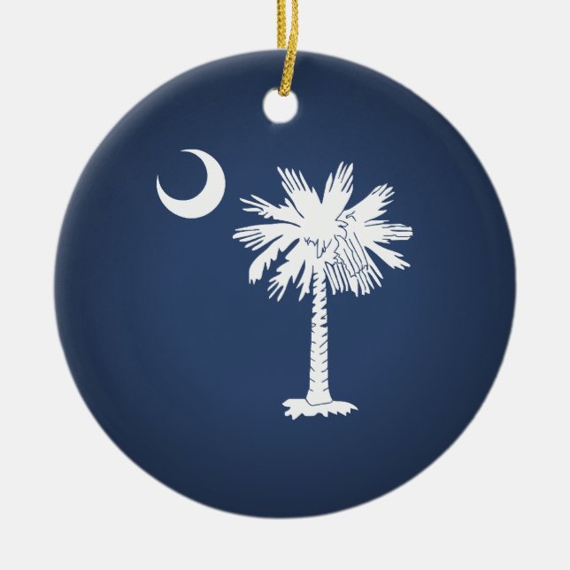South Carolina Flag Ceramic Tree Decoration (Front)