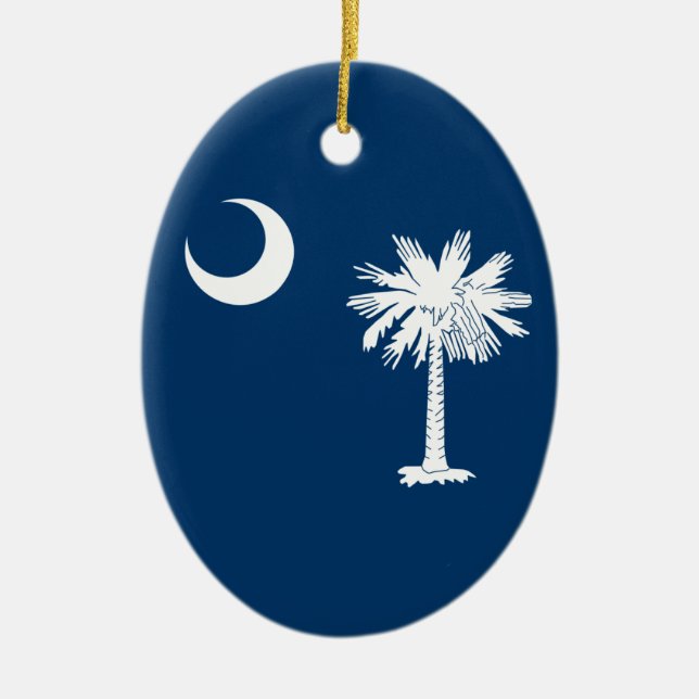 South Carolina Flag Ceramic Tree Decoration (Front)