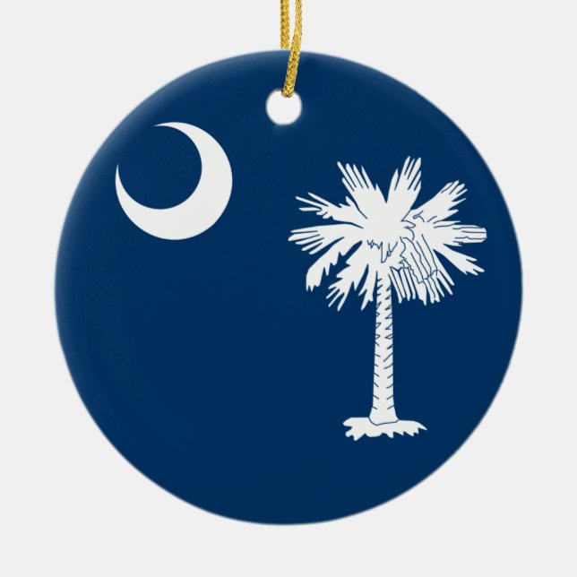 South Carolina Flag Ceramic Tree Decoration (Front)
