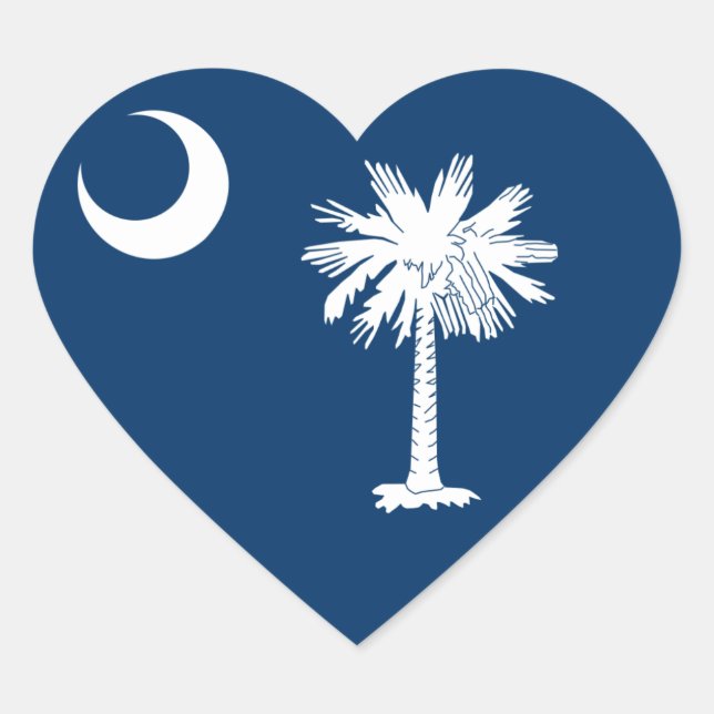 South Carolina Flag Heart Sticker (Front)