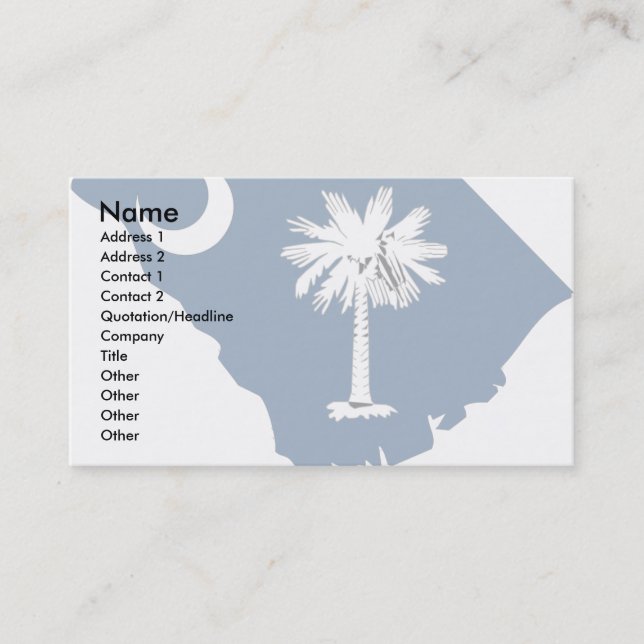 South Carolina Flag Map Business Card (Front)