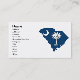 South Carolina Flag Map Business Card