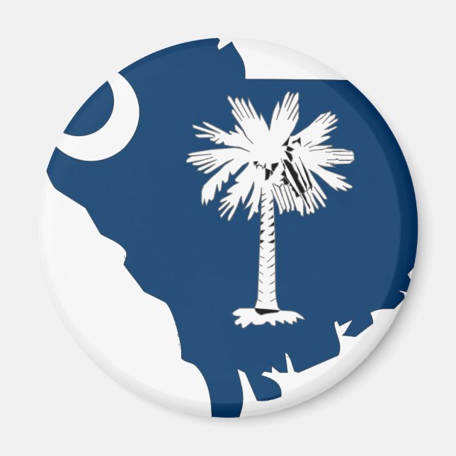 South Carolina Flag Map Magnet (Front)