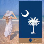 South Carolina flag & monogrammed / beach towel<br><div class="desc">Beach Towel: South Carolina & South Carolina flag,  City with monogrammed "custom" name at the bottom - love my country,  travel,  beach holiday,  patriots / sports fans</div>