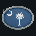 South Carolina Flag Oval Belt Buckle<br><div class="desc">South Carolina Flag Oval Belt Buckle</div>