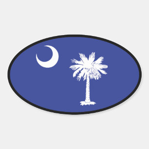 South Carolina Flag Oval Sticker