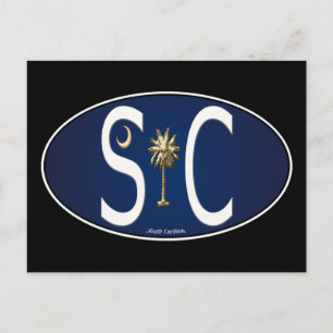 South Carolina Flag Oval Sticker Postcard