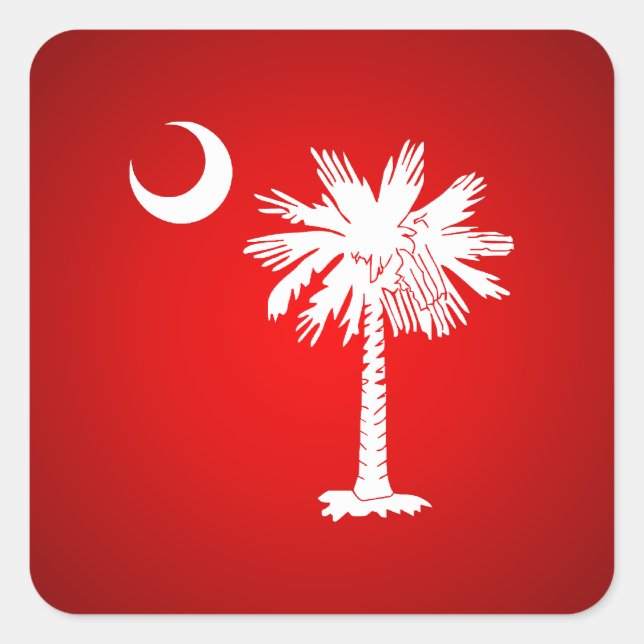 South Carolina Flag (red) Square Sticker (Front)