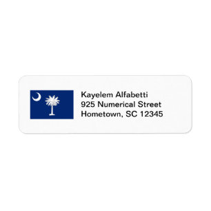 South Carolina Flag Return Address Label
