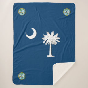 South Carolina flag Sherpa Blanket