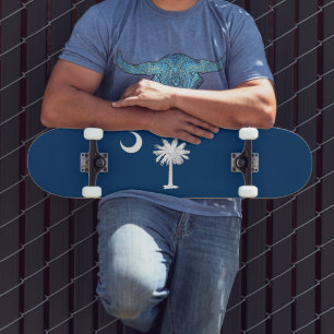 South Carolina Flag Skateboard