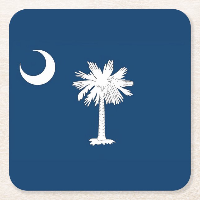 South Carolina Flag Square Paper Coaster (Front)