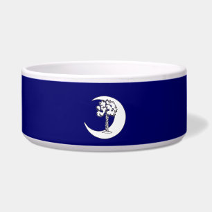 South Carolina Flag Symbols Dog Bowl