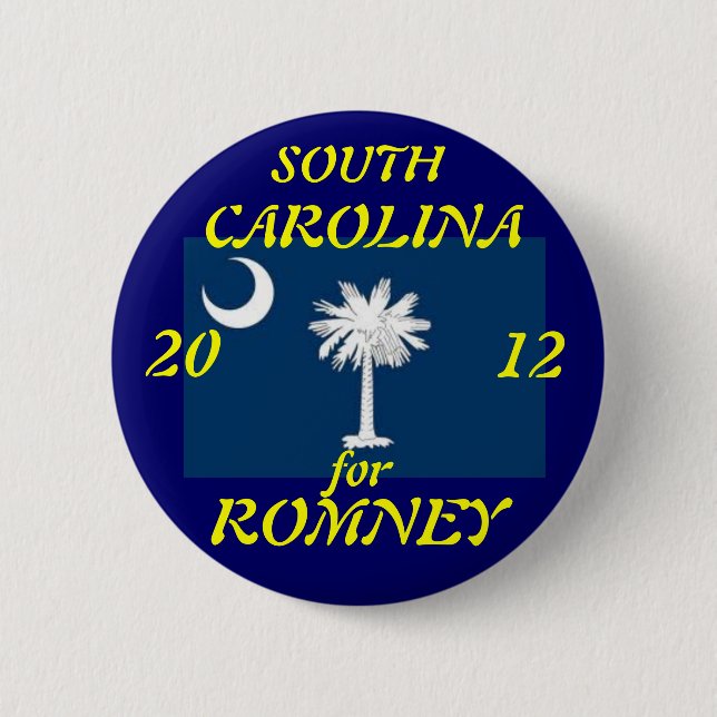 South Carolina for Romney 2012 6 Cm Round Badge (Front)