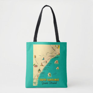 South Carolina Grand Strand Postcard Tote Bag