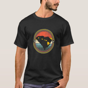 South Carolina Hawaii Roots Origine State Map Retr T-Shirt