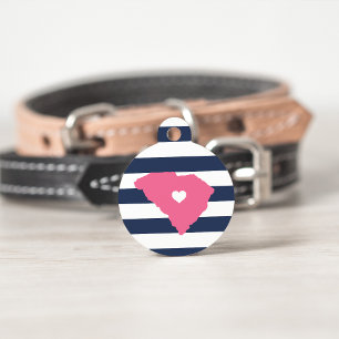 South Carolina Heart Pet Tag